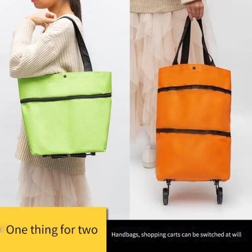 New Foldable Shopping Trolley Cart Foldable Reusable Eco Large Waterproof Bag Luggage Wheels Basket shipping bags
