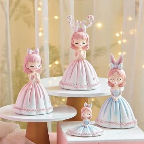New Princess Decoration Blowing Bubble Girl Birthday Gift Cute Bedroom Room Desktop Decor fairy garden animal figures CL71705