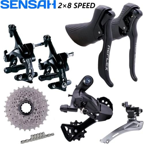 SENSAH Groupset REFLEX 2x8 Speed Road Bike Shifter Derailleurs Cassette Chain Caliper Brake Brake Bicycle Sora Tiagra Claris