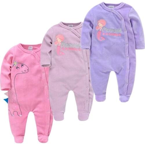 Infant Girl Pajamas Winter Christmas Baby Jumpsuit Cartoon Sleepwear Autumn 3PCS Nightwear Newborn Boys Girls Animal Pajamas Set
