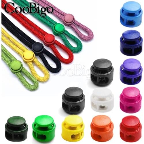 50pcs Plastic Cord Lock Spring Stopper Toggle Clip Rope Clamp Buckle Backpack Sportswear Shoelace Paracord Lanyard Colorful