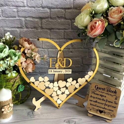 Transparent heart shaped wedding guestbook alternative, Gold heart drop box, Elegant wedding sign, Wedding sign modern, Alternat