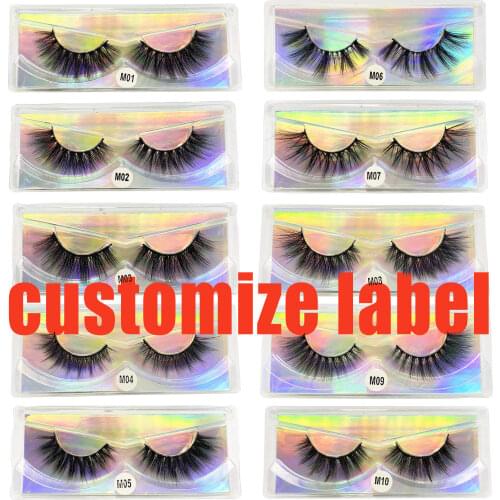 Lashes Custom Packaging 3d Mink Lashes Natural False Eyelashes Fluffy Fake Eyelashes Customize Logo False Lashes Wholesale