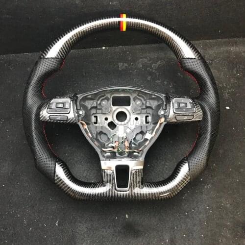 Steering wheel Carbon Fiber For Volkswagen Golf 6 MK6 GTI R with Shifter paddle hole with buttons with Shifte