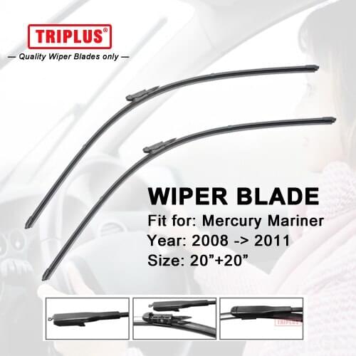 Wiper Blade for Mercury Mariner (2008-2011) 1set 20"+20",Flat Aero Beam Windscreen Wiper Frameless Soft Boneless Wiper Blades