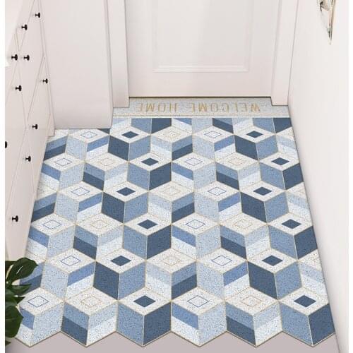 Nordic Entrance Door Mat Carpet PVC Silk Loop Home Door Mat Anti-slip Can Be Cut Custom Mat Carpet Living Room Mat Kitchen Mat