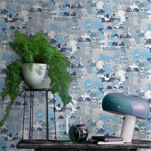 Wellyu Mediterranean blue wallpaper art abstract living room bedroom clothing store modern minimalist Nordic style wallpaper