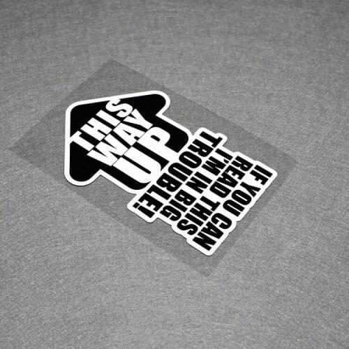 NO.S086 THIS WAY UP Funny Arrow Waterproof Modified Car Stickers and Decals Car Trunk Door Windshield Stickers