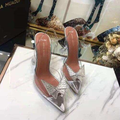 Womens Shoes Awge Phoenix Pvc Slingback Pedestal Pumps Crystal Am Sandals