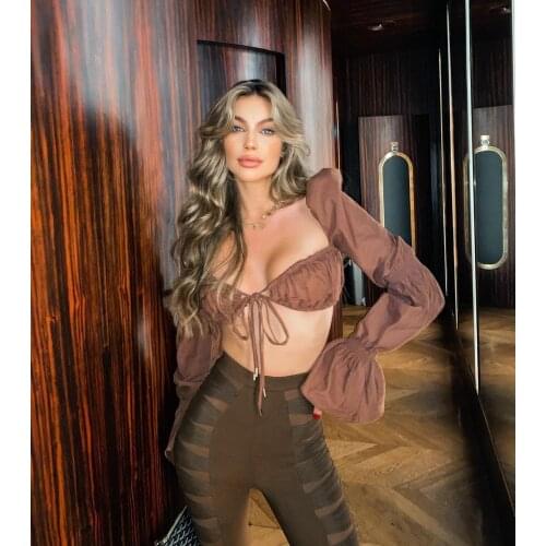 Crop Top Women 2021 New Arrivals Summer Bodycon Top White Y2k Blouse Double Chest House of Cb Top for Party Club Night