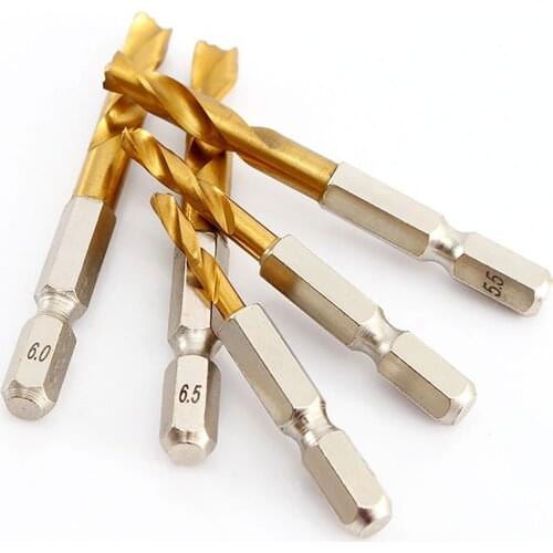 1Pcs 1/4 Hex Shank Twist Drill Bit HSS High Speed Steel Drill Bit 1/4" Hexagon Shank Drill Hole 1.5mm-6.5mm
