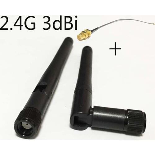 1pc 2.4Ghz Wifi Antenna 3dbi gain with Omni RP- SMA Connector + RP-SMA Female to IPX Jumper Cable 15cm for Wireless