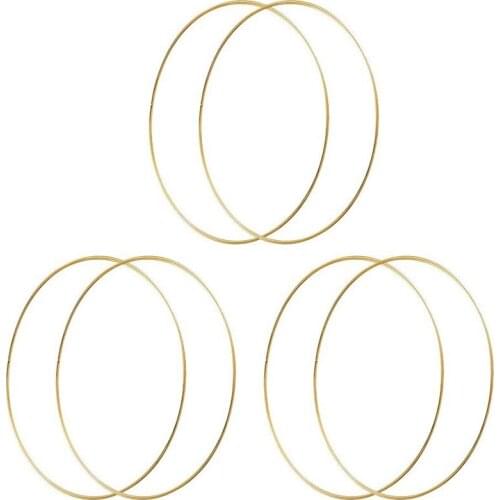 10 Inch Metal Hoops Craft Dream Catcher Ring Wreath Floral Macrame Rings for Dream Catcher, Crafts 6 Pack