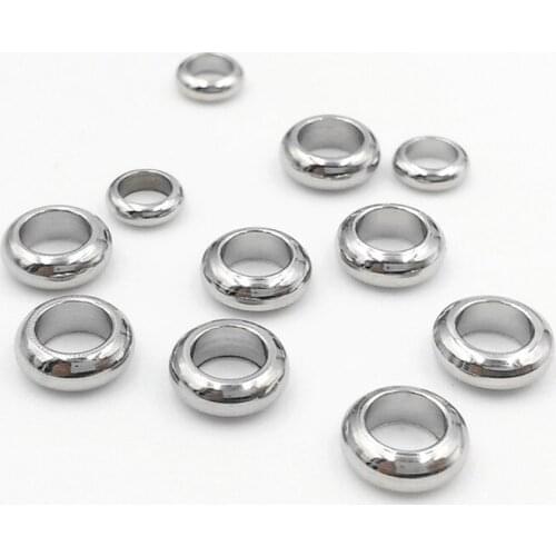 100pcs Stainless steel Round Flat Spacer Beads For Bracelet Necklace Spacer Ring DIY Jewelry Findings