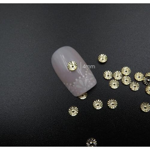 100pcs/lot Gold Spiral Texture Screw Thread Metal Studs Rivets Nail Art Decorations Supplies Nails Accesorios Jewelry Charms