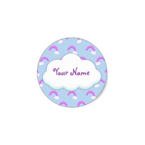 2.8cm Custom Purple Rainbow Stickers