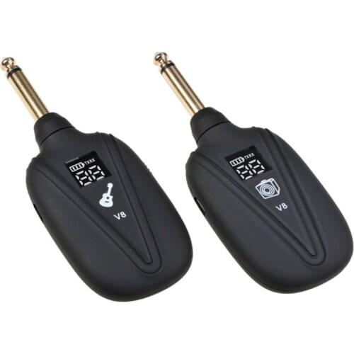 2021 Top V-8 Wireless Guitar System Reable 4 Channels Guitar Receiver Set Electric Guitar Bass Pick Up