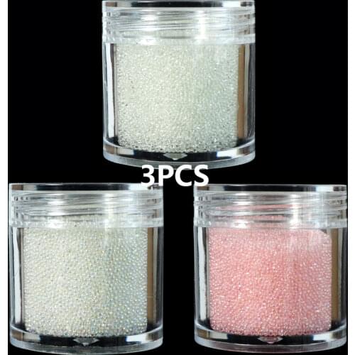 3/Bottle Crystal Nail Art Rhinestone Gems Charms Manicure Mini Beads Balls Decoration 3D Micro Glass Nails Glitter Accessories