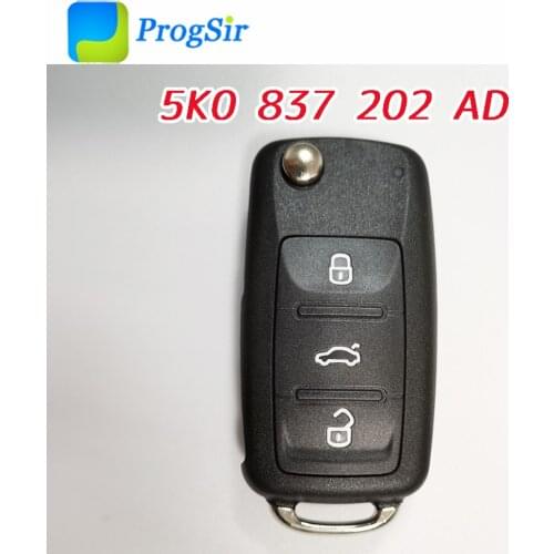 3 button 433MHz Filp Remote Control for 5K0 837 202 AD with ID48 Chip