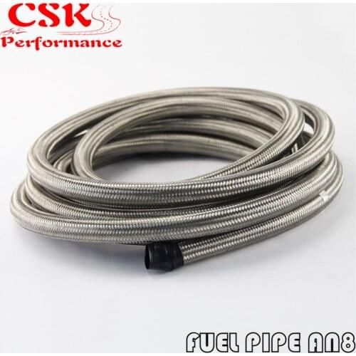 5M -8AN AN8 8-AN Stainless Steel Braided Hose for OIL/FUEL/GAS LINE/HOSE 5 METER 16FT 16 FEET