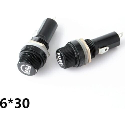 5PCS 6X30 3AG insurance tube socket fuse holder for 6*30 insurance Panel Mount Fuse Holder 6x30mm