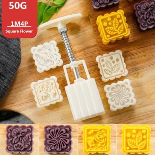 50g 75g100g all kinds of Mooncake Mold Set DIY Mooncake Tools Plastic Pastry Cake Plungers Hand Press Mooncake Mould Baking Tool