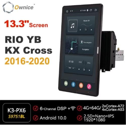 Ownice 1080P Android 10.0 Car Radio For Kia RIO YB KX Cross 2016-2020 Car Video Auto Multimedia head Unit 13.3" IPS Rotatable