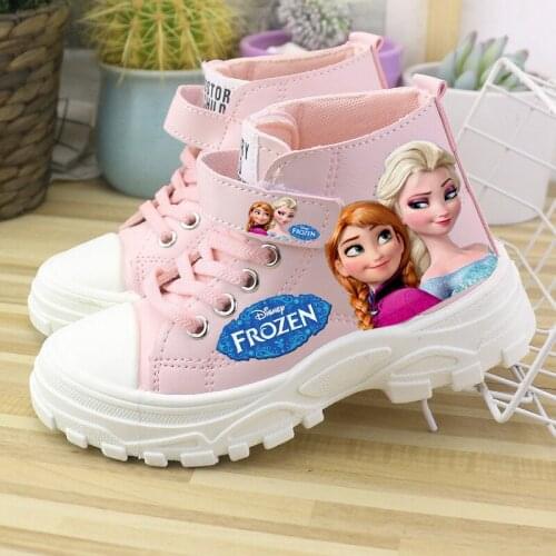 Disney Children Princess Frozen Shoes Girl Fashion Boots Autumn Winter Girls Shoes Boots Elsa Kids Shoes Martin Boot