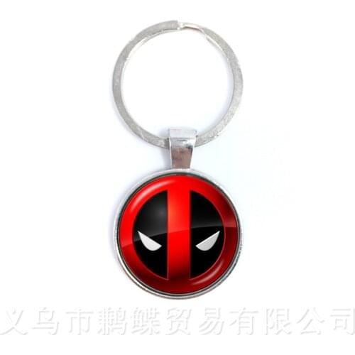 Deadpool Keychains 25mm Round Glass Dome Handmade Fashion Pendant Of Men Women Children Gift For Cartoon Lover