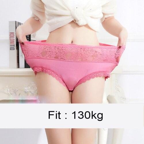 BS27 High Quality Women Underwear Fit 100KG Sexy Lace High Waist Super Large Briefs Plus Size 5XL Women Panties
