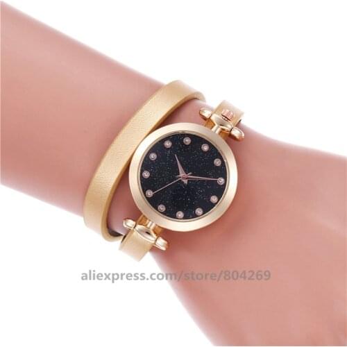 Wholesale New Hot Women Men Dial Student Rose Gold Case Watch Neutral Leather Long Quartz Rhinestone Wristwatch New 920218