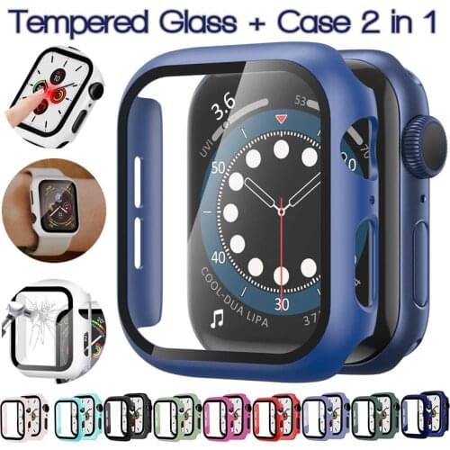 Case for Apple Watch 6/SE/5 3/2/1 Cover Tempered Glass Film Screen Protector Bumper Frame for Iwatch Series 6 5 4 38 40 42 44mm