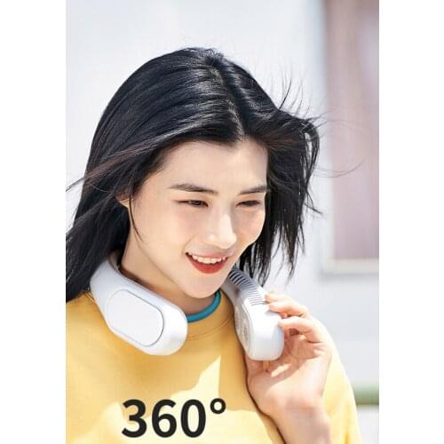 Four-core portable cooling leafless mini USB mute rechargeable outdoor childrens big summer neck fan J05