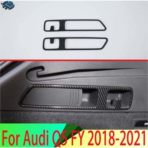 For Audi Q5 FY 2018 2019 Decorate Accessories Carbon Fiber Style Rear seat handle frame decorative ring