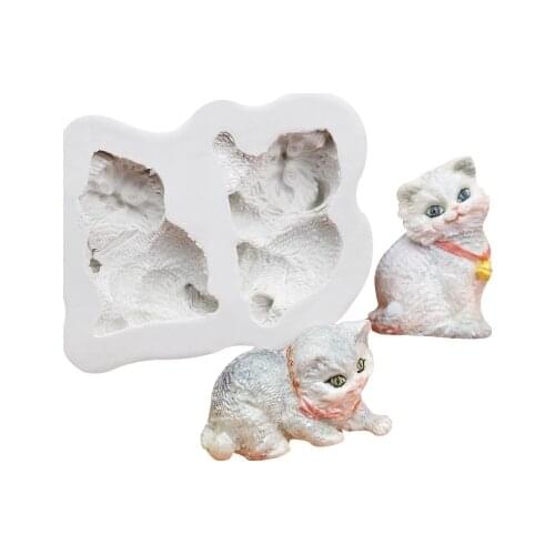 Cat Silicone Mould DIY Handmade Chocolate Mold Persian Cat Silicone Moulds Cake Moul Przy Fondant Cute Silicone Rubber 001