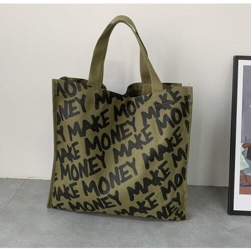 Women Men Canvas Shoulder Bag Extra Large Capacity Handbag Letters Beach Bags Female Big Tote Ladies Simple Canvas Shopping Bag