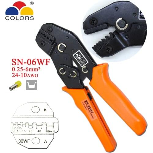 COLORS SN-06WF Mini European Straight Multi jaw terminal Crimping tool plier 0.25-6mm2 hand tools Crimper pliers