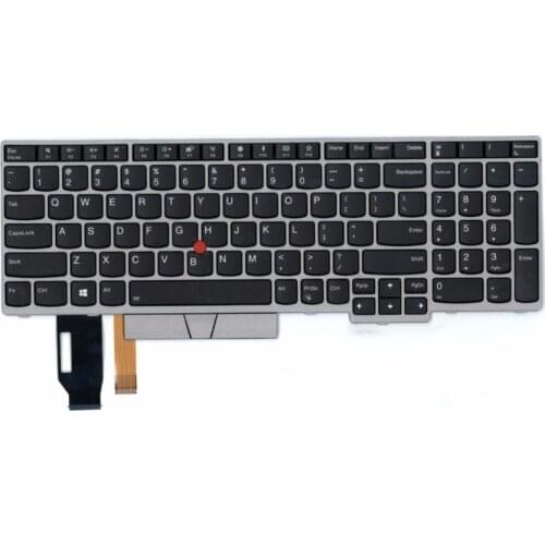 New Original silver US English laptop Keyboard with Backlit For Lenovo Thinkpad E580 E590 Teclado 01YN660 01YN740