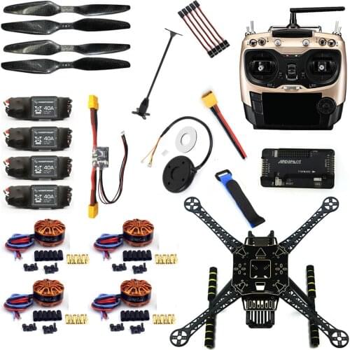 DIY 4 Axle RC FPV Drone S600 Frame Kit with APM 2.8 Flight Control Radiolink AT9S Transmitter 700KV Motor 40A ESC GPS Helicopter