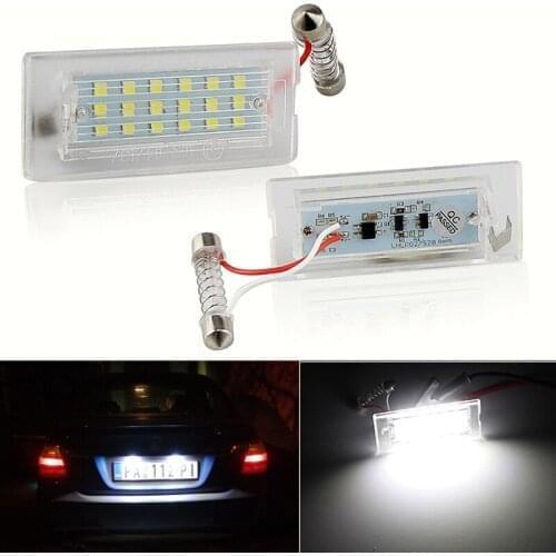 2Pcs White CANbus LED Number License Plate Light Lamp 18 SMD 3528 For BMW E53 X5 1999-2003 E83 X3 03-10