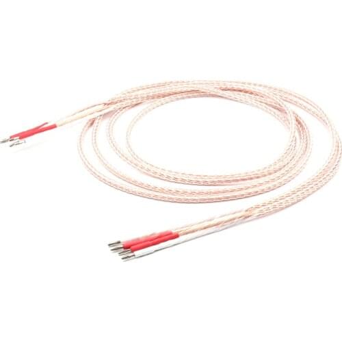 Pair 8TC 8N OCC copper Speaker Cable Loudspeaker Cable with Rhodium plated banana plug