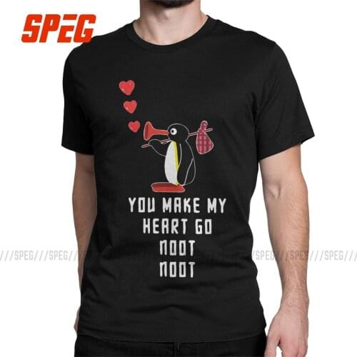 Men Pingu Noot Noot T Shirt Lover Penguin Cotton Tops Leisure Short Sleeve Round Collar Tee Shirt Unique T-Shirts