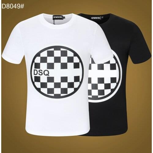 DSQ PHANTOM TURTLE Mens Short Sleeve Logo Series Graphic T-Shirt Men Fashion Print Cotton Tees Breathable Quality Tops D8049