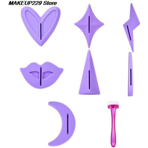 New 7Pcs Bikini Privates Shaving Stencil Set Female Pubic Hair Trimmer Shaver Sexy Secret Intimate Shaping Tools Hair Shaving