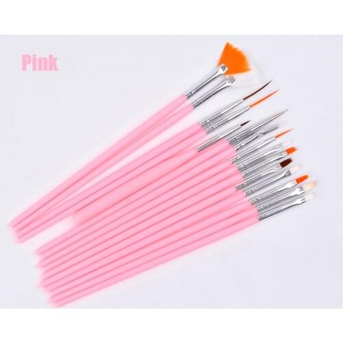15Pcs/Pack Manicure Paint/Phototherapy/Carved Pen UV Gel Polish Nails Lining Gradient Nail Tools Brush Sets#TB01