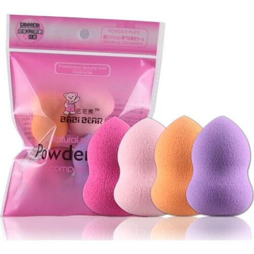 4PCS/Pack Makeup Sponge Makeup Beauty Foundation Buffer Puff Set Dry And Wet Sponge Powder Puff for Face Liquid Foundation Cream