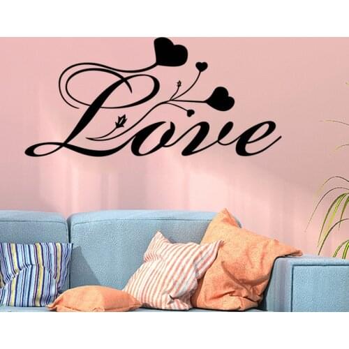 Love Wall Decals French Words Vinyl Wall Sticker Couple Bedroom Living Room Home Decoration Self Sticking Wall Art