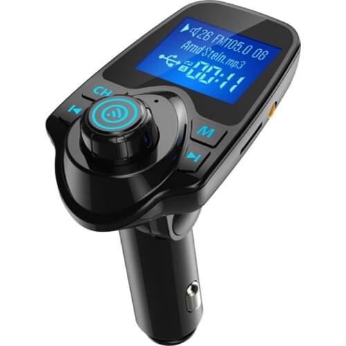 2019 New Mobile Phone Charger in Car Handsfree FM Transmitter Bluetooth Car MP3 Player Dual USB Car Charger for iPhone Xiaomi