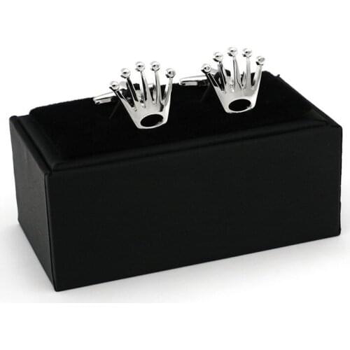 2021 New Crown Cufflinks Dress Shirt Brass Cufflinks Electroplating Silver Gold Rose Golden Gun Black Mens Palm Crown Modeling