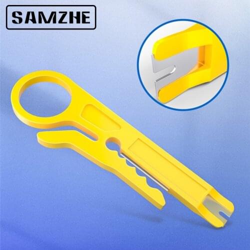 SAMZHE Mini Portable Wire Stripper Knife Crimper Pliers Crimping Tool Cable Cutter Multi Tools Cut Line Pocket 2Pcs